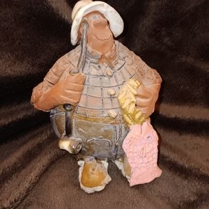 Vintage Sara Meadows "Balloon People " Fisherman Signed & Dated 1990